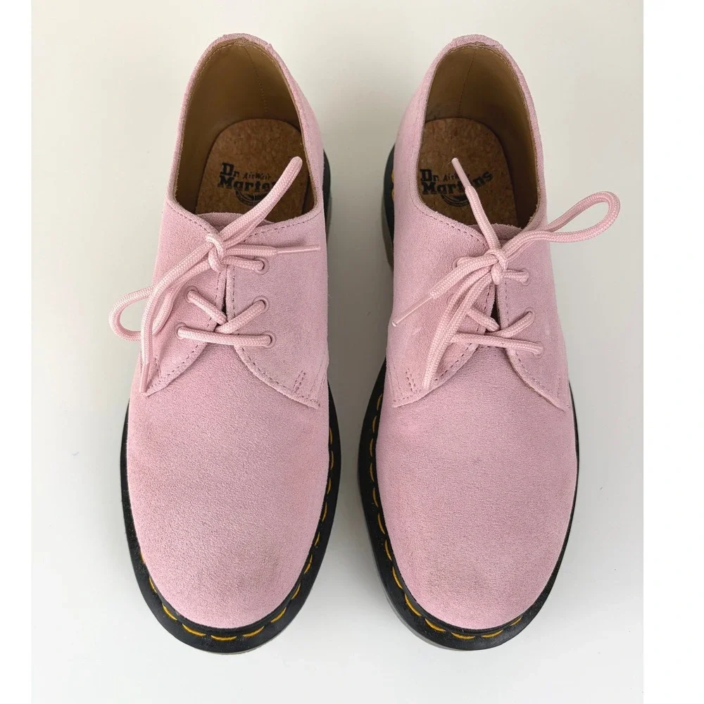 Dr Martens 1461 Iced Chalk Pink Suede Oxford Shoes W10 M9 27558279 Box